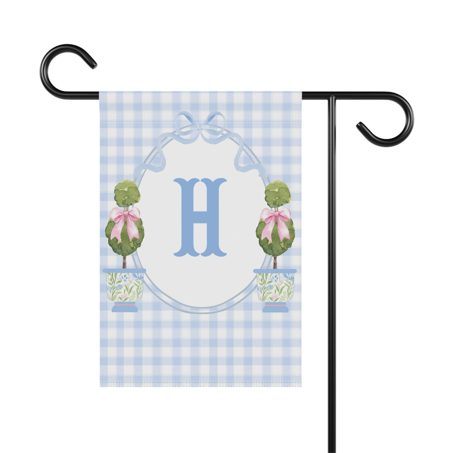 Personalized Preppy Topiary Garden Flag