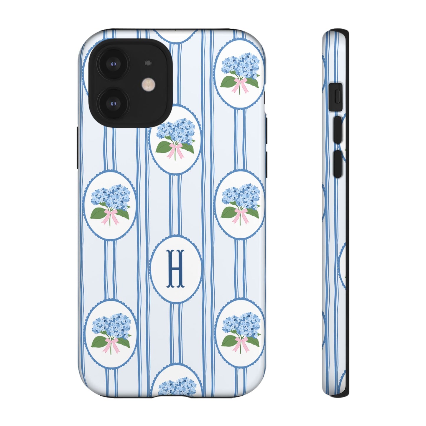 Blue Hydrangea Personalized Preppy Phone Case