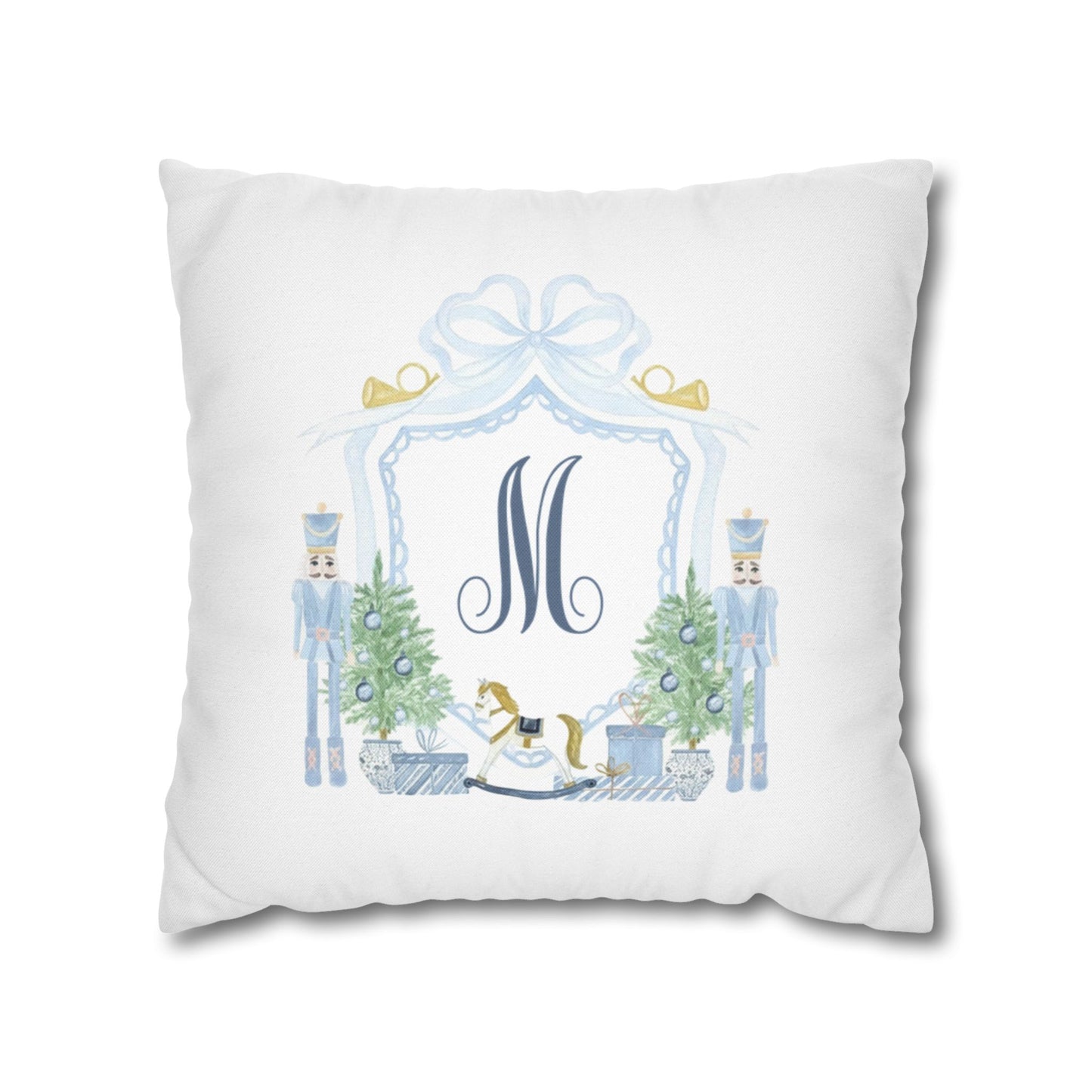 Monogram M Nutcracker Pillowcase | Square Accent Pillowcase
