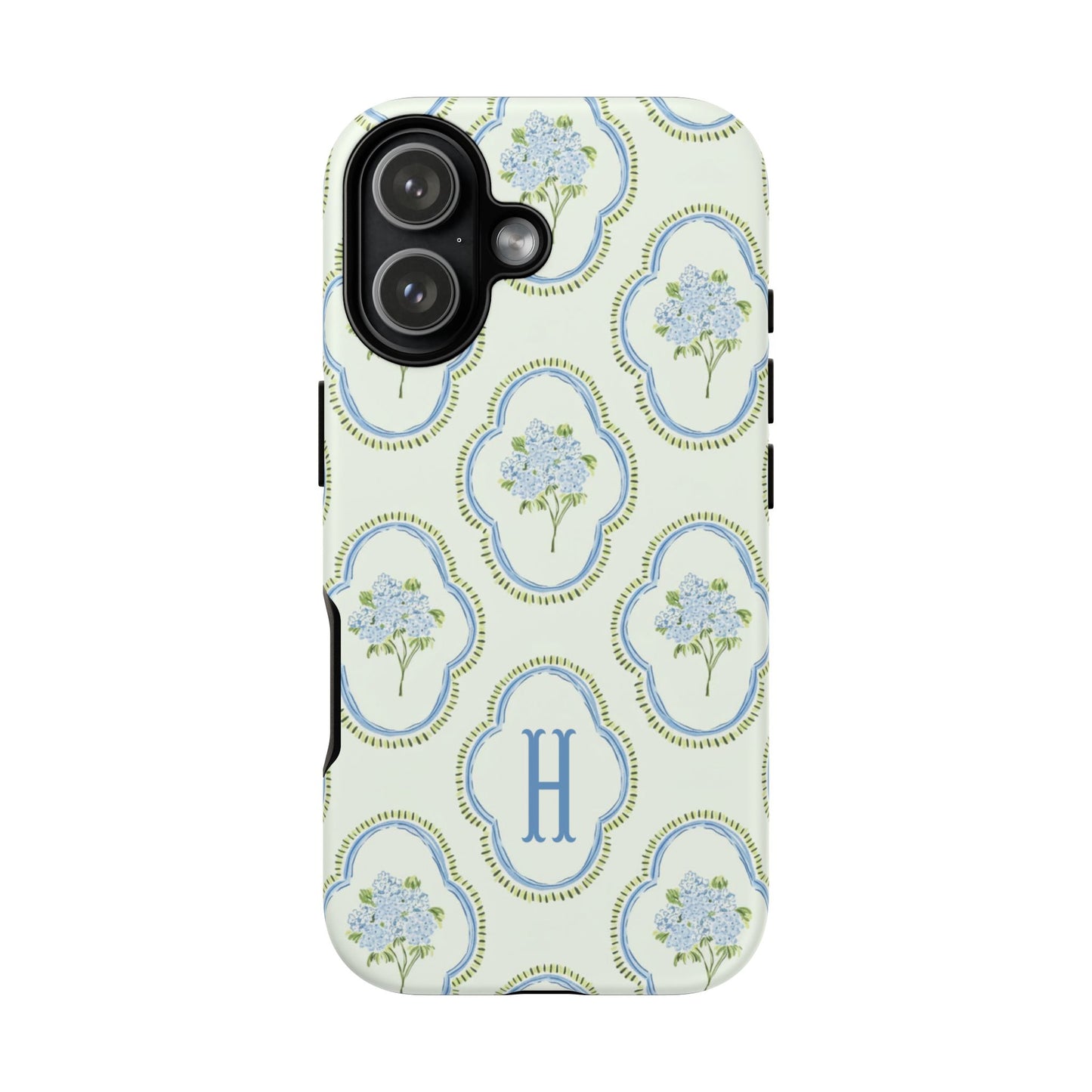 Hydrangea Preppy Monogram Phone Case Personalized