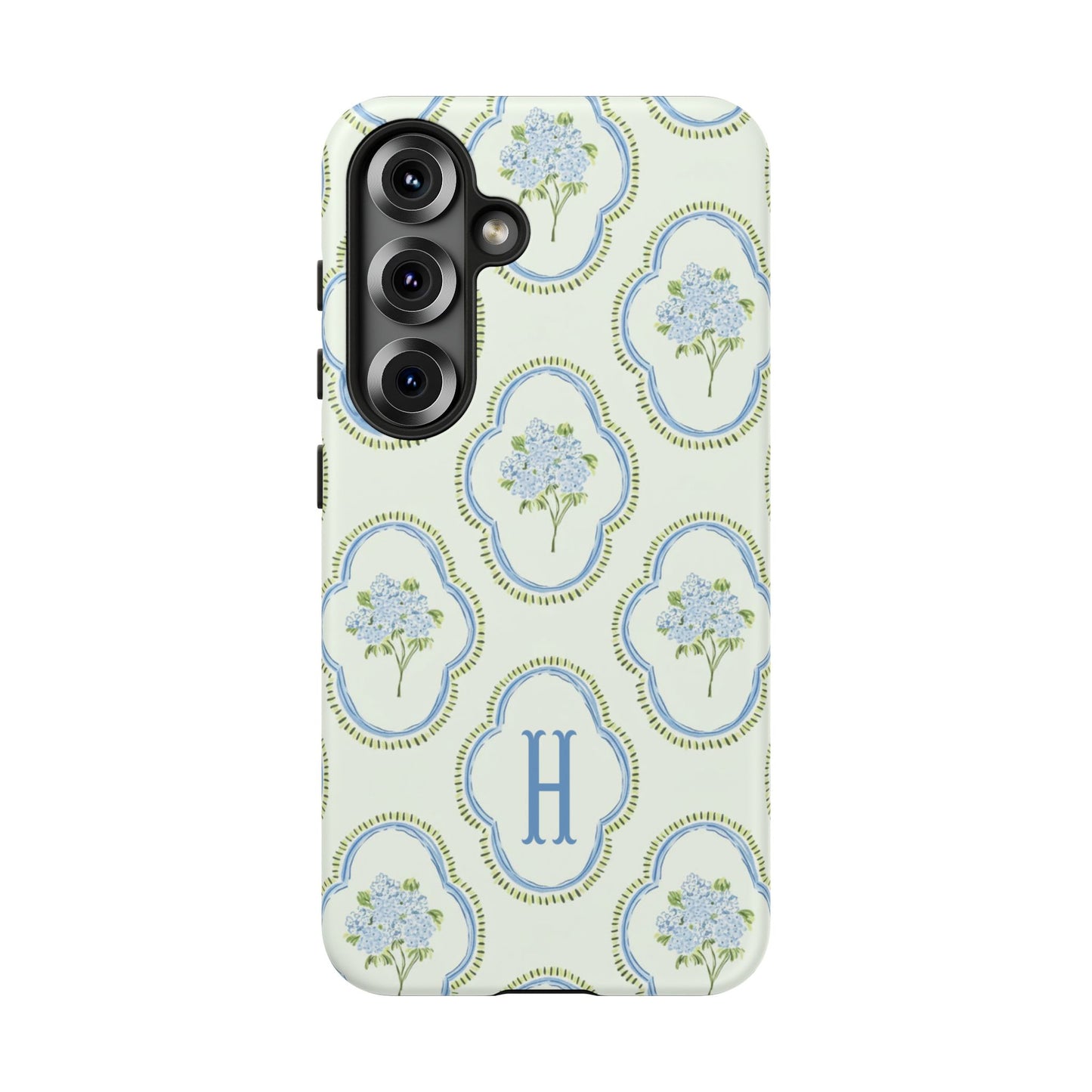 Hydrangea Preppy Monogram Phone Case Personalized