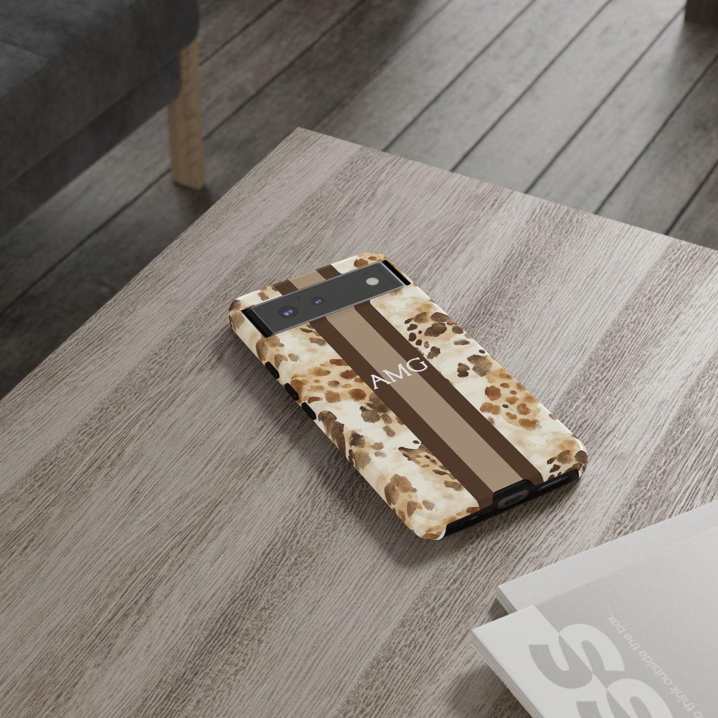 Giraffe Print Monogram Phone Case