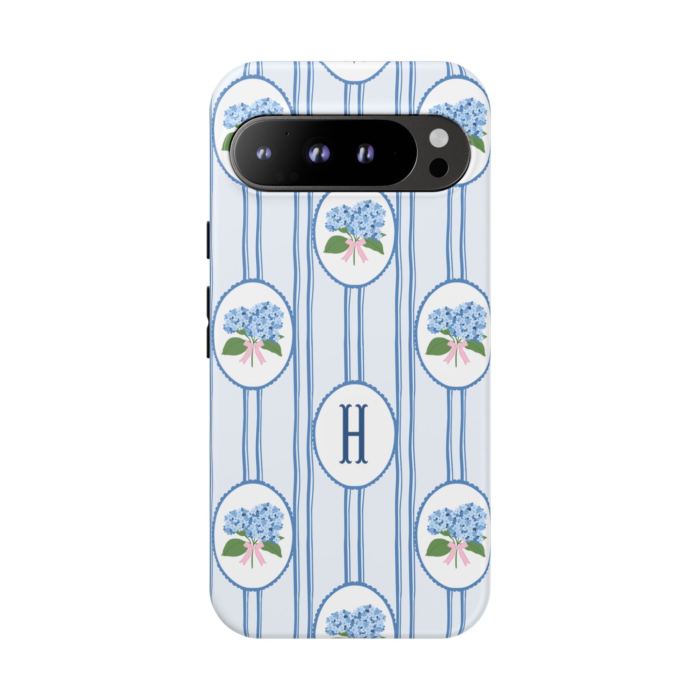 Blue Hydrangea Personalized Preppy Phone Case