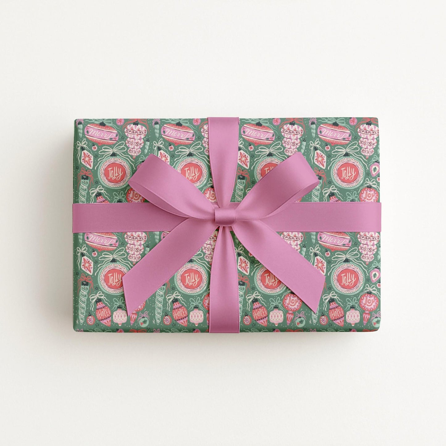Retro Christmas Ornament Wrapping Paper