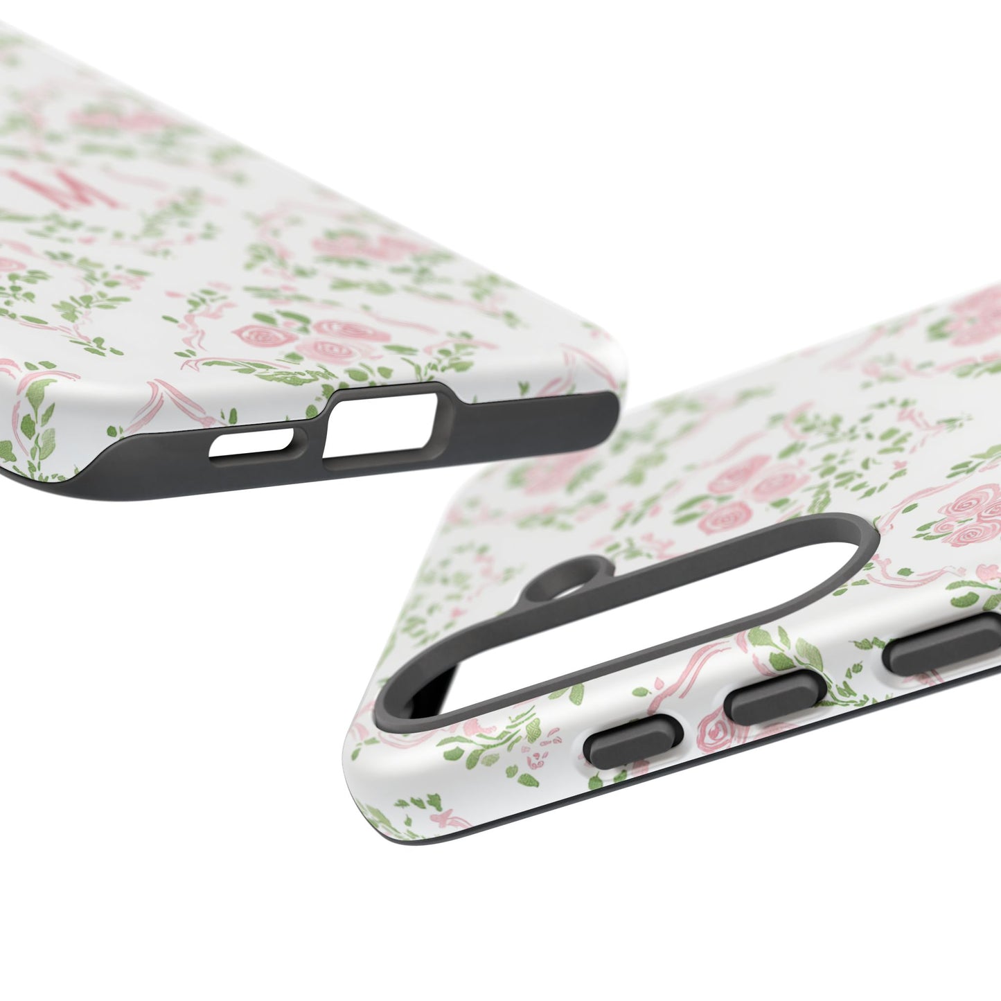 Pink Rose Grandmillennial Floral Monogram Phone Case