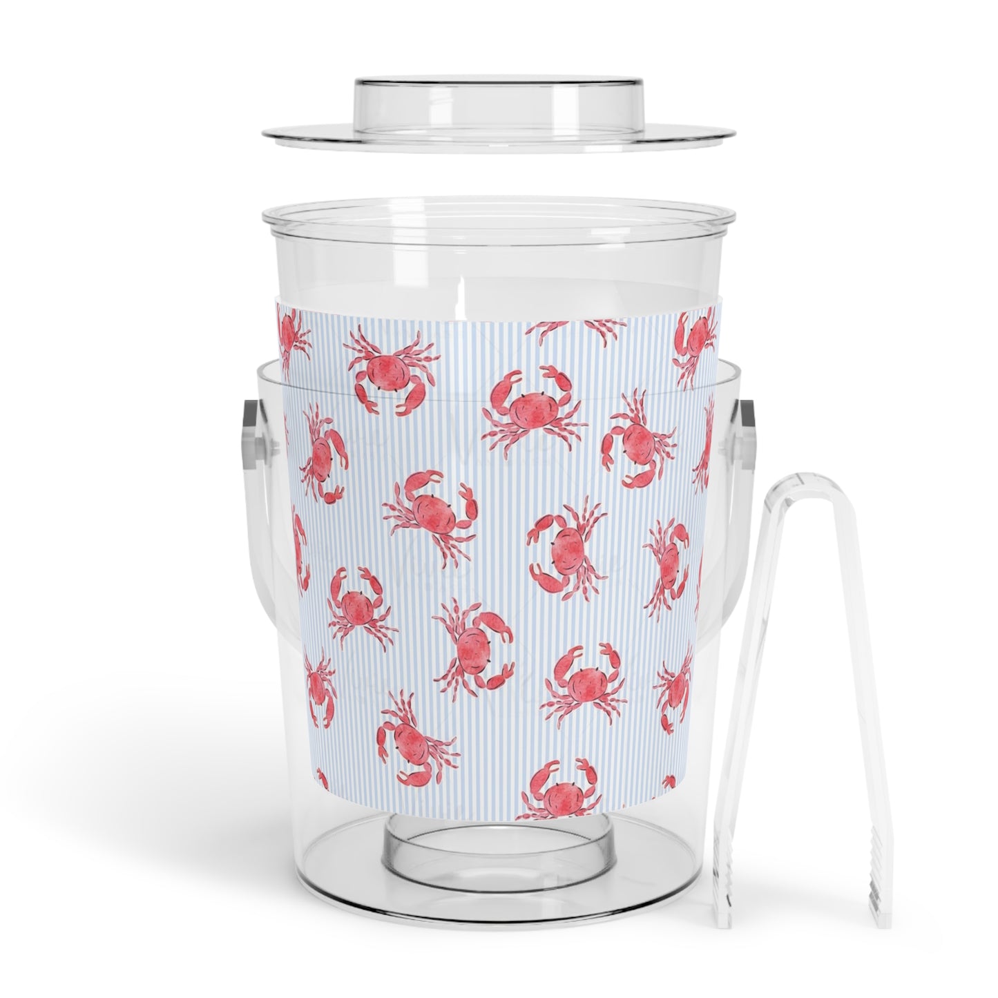 Preppy Coastal Crab Ice Bucket