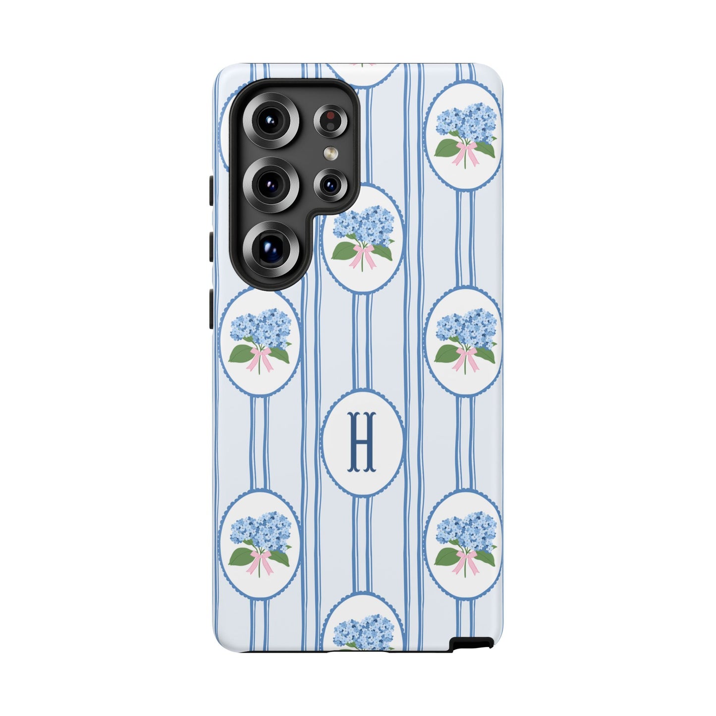 Blue Hydrangea Personalized Preppy Phone Case