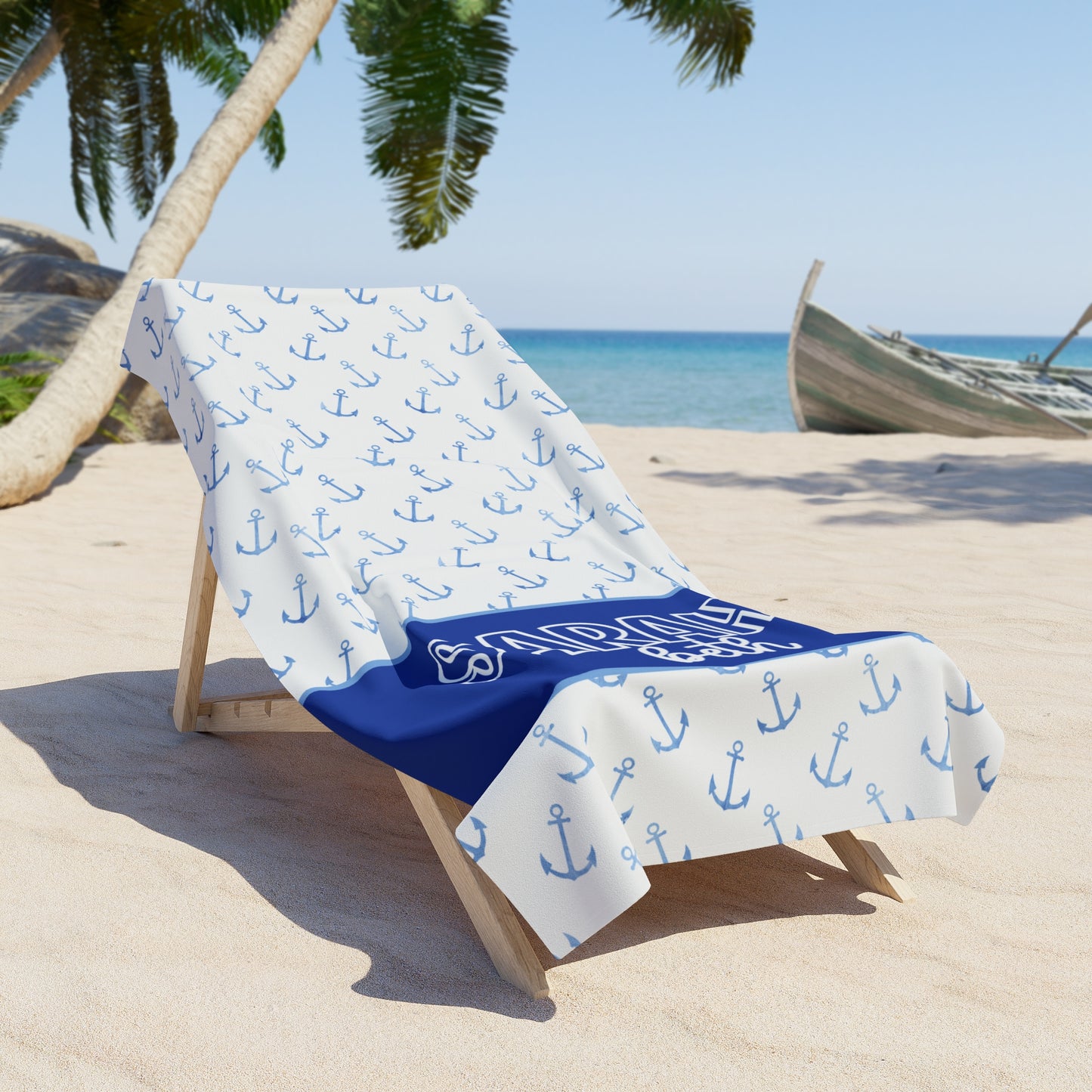 Personalized Anchor Beach Pool Towel 