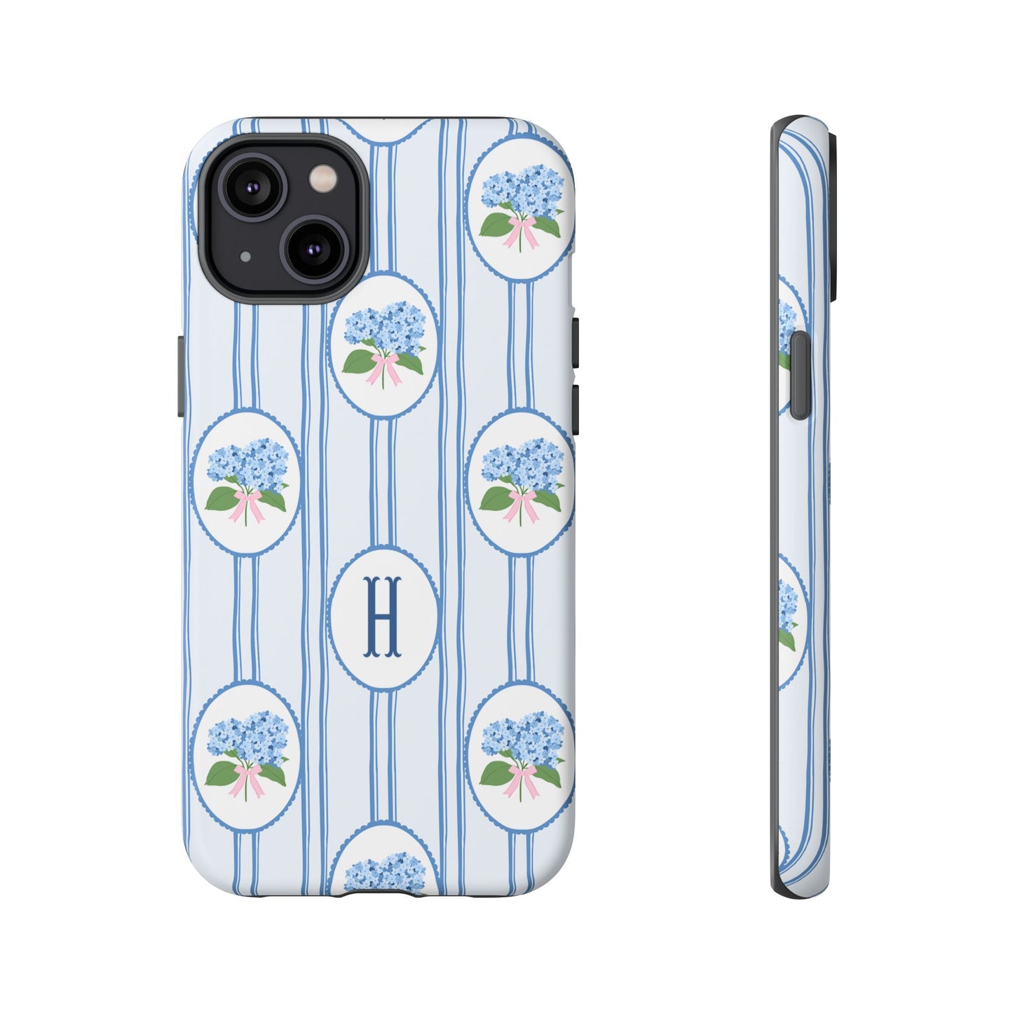 Blue Hydrangea Personalized Preppy Phone Case