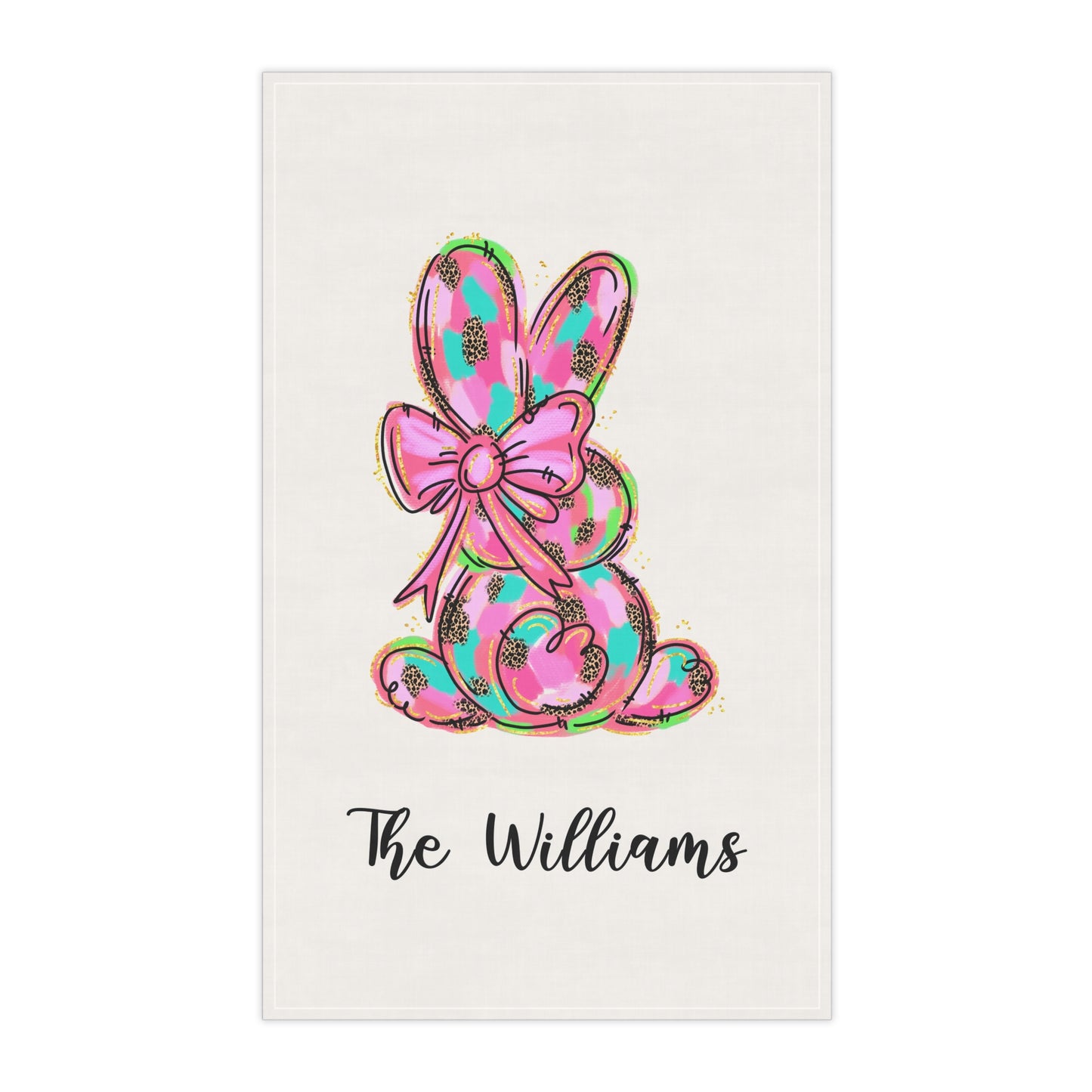 Personalized Bright Easter Tea Towel