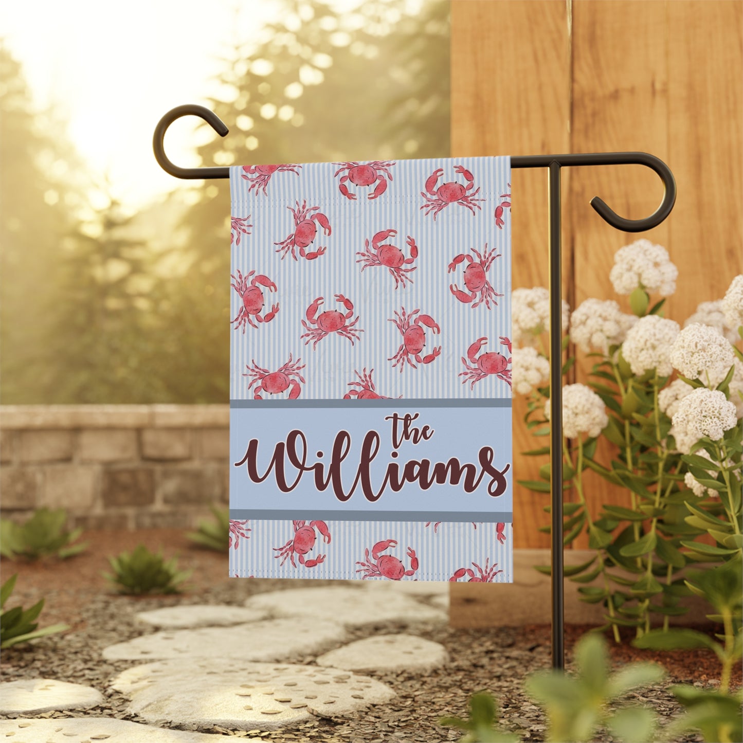 Personalized Crab Garden Flag