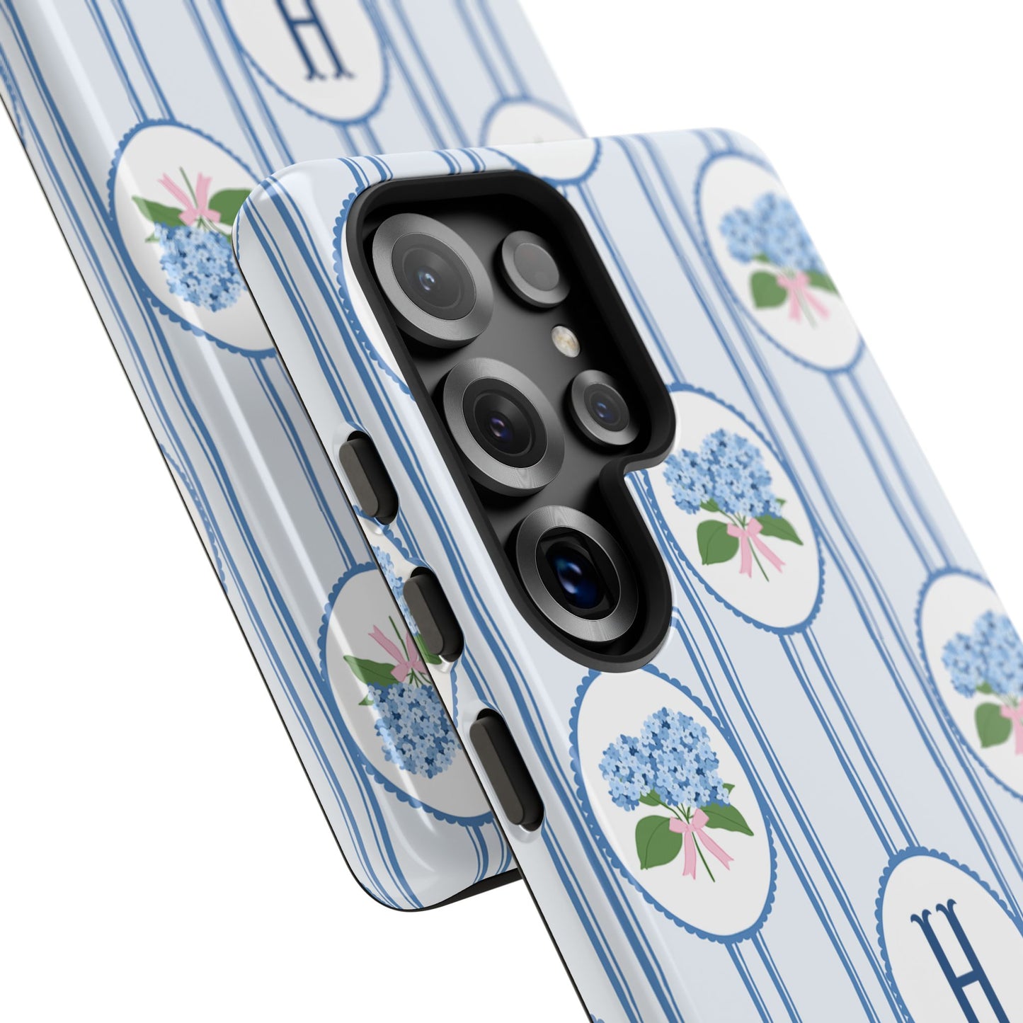 Blue Hydrangea Personalized Preppy Phone Case
