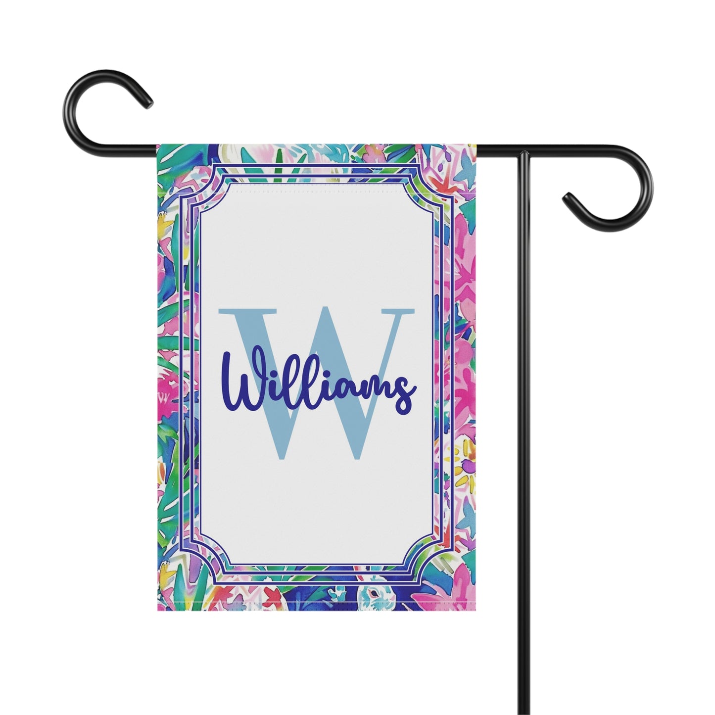 Personalized Preppy Easter Bunny Garden Flag