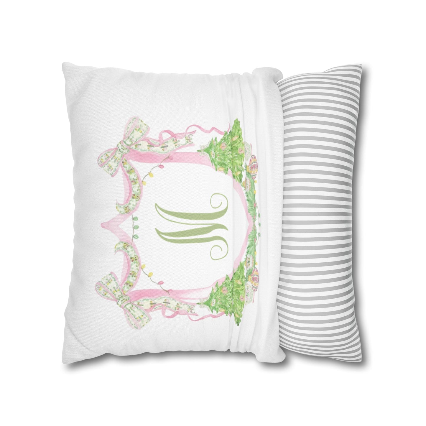 Floral Monogram M Pillowcase, Pillow Cover