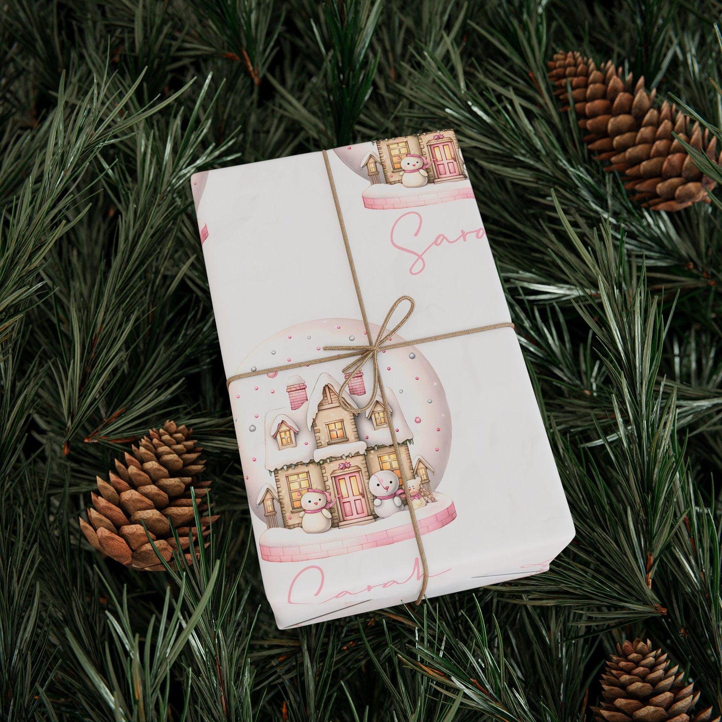 Personalized Snow Globe Christmas Wrapping Paper