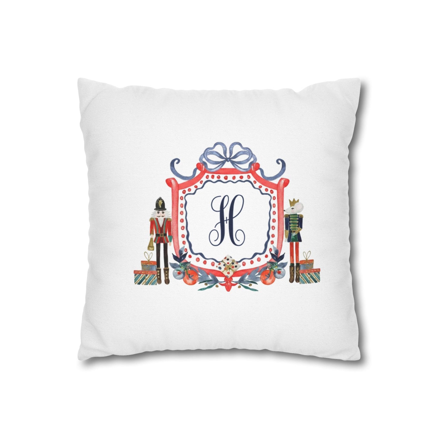 Monogram H Crest Pillowcase | Nutcracker Frame Decorative Pillowcase