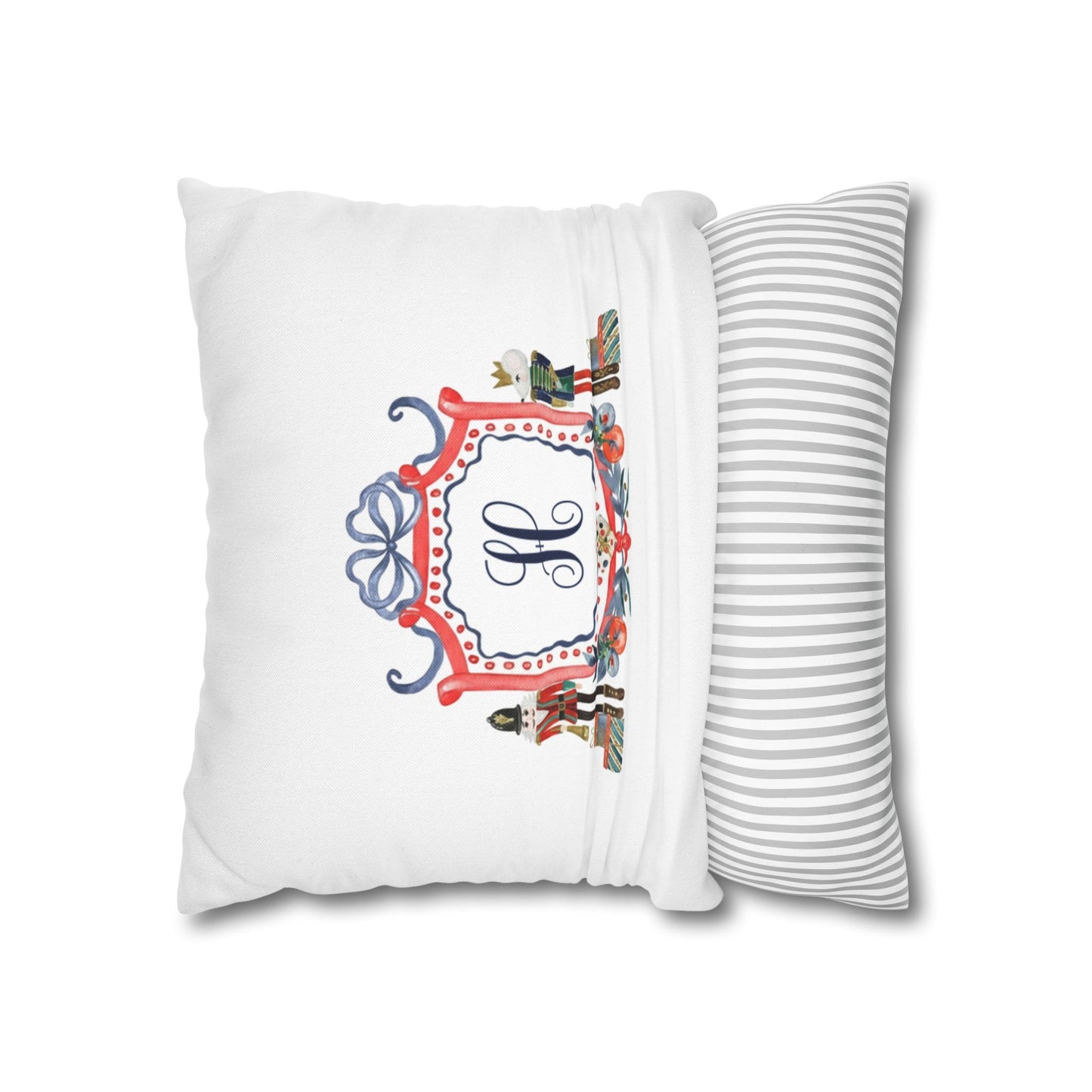 Monogram H Crest Pillowcase | Nutcracker Frame Decorative Pillowcase