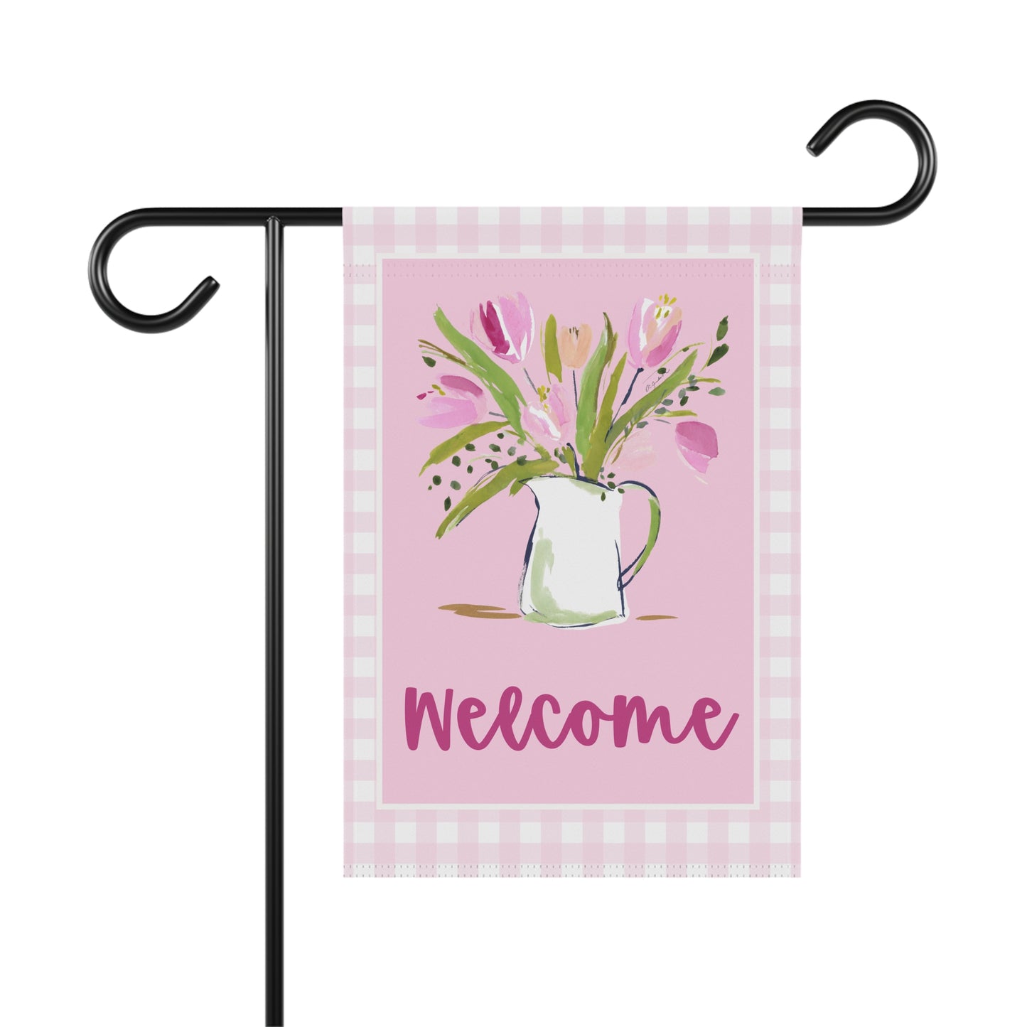 Tulip Vase Welcome Garden Flag