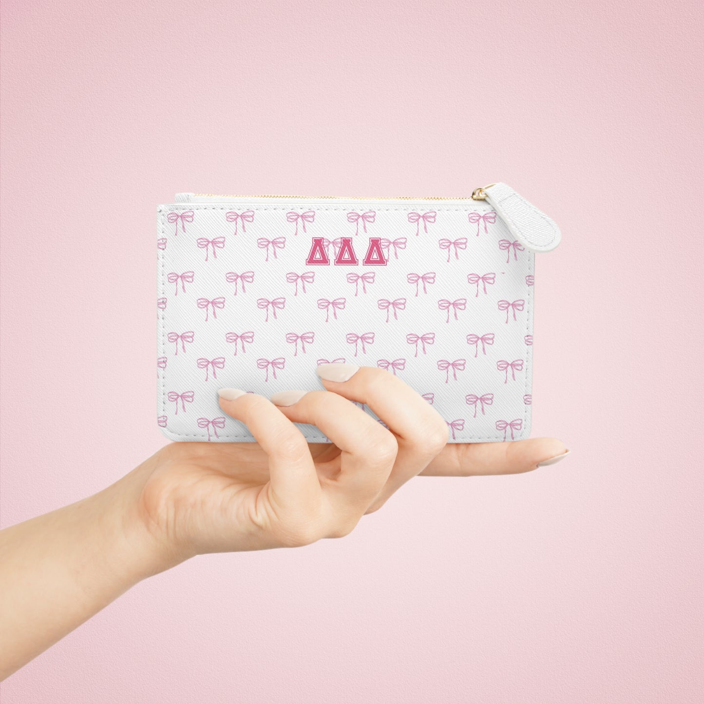 Sorority Pink Bow Key Pouch Mini Clutch Bag Sorority Pouch
