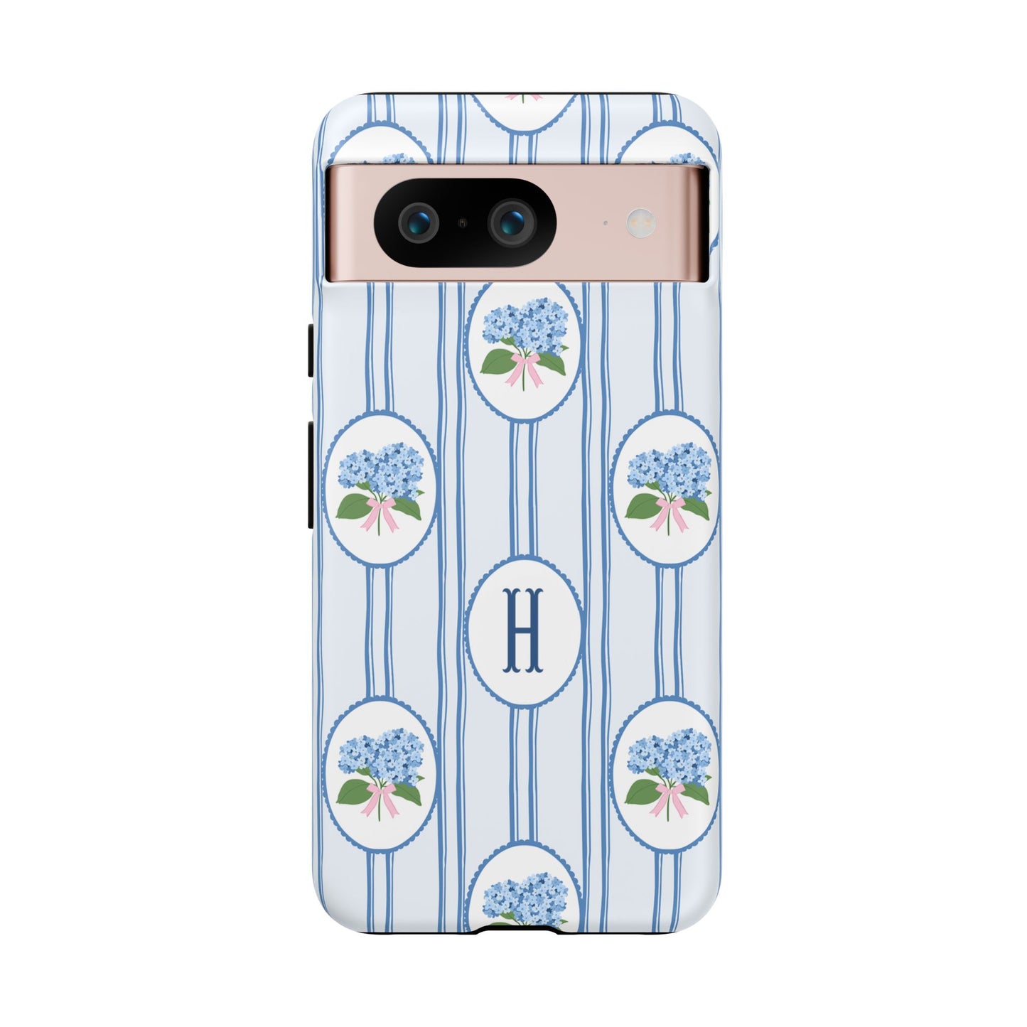Blue Hydrangea Personalized Preppy Phone Case