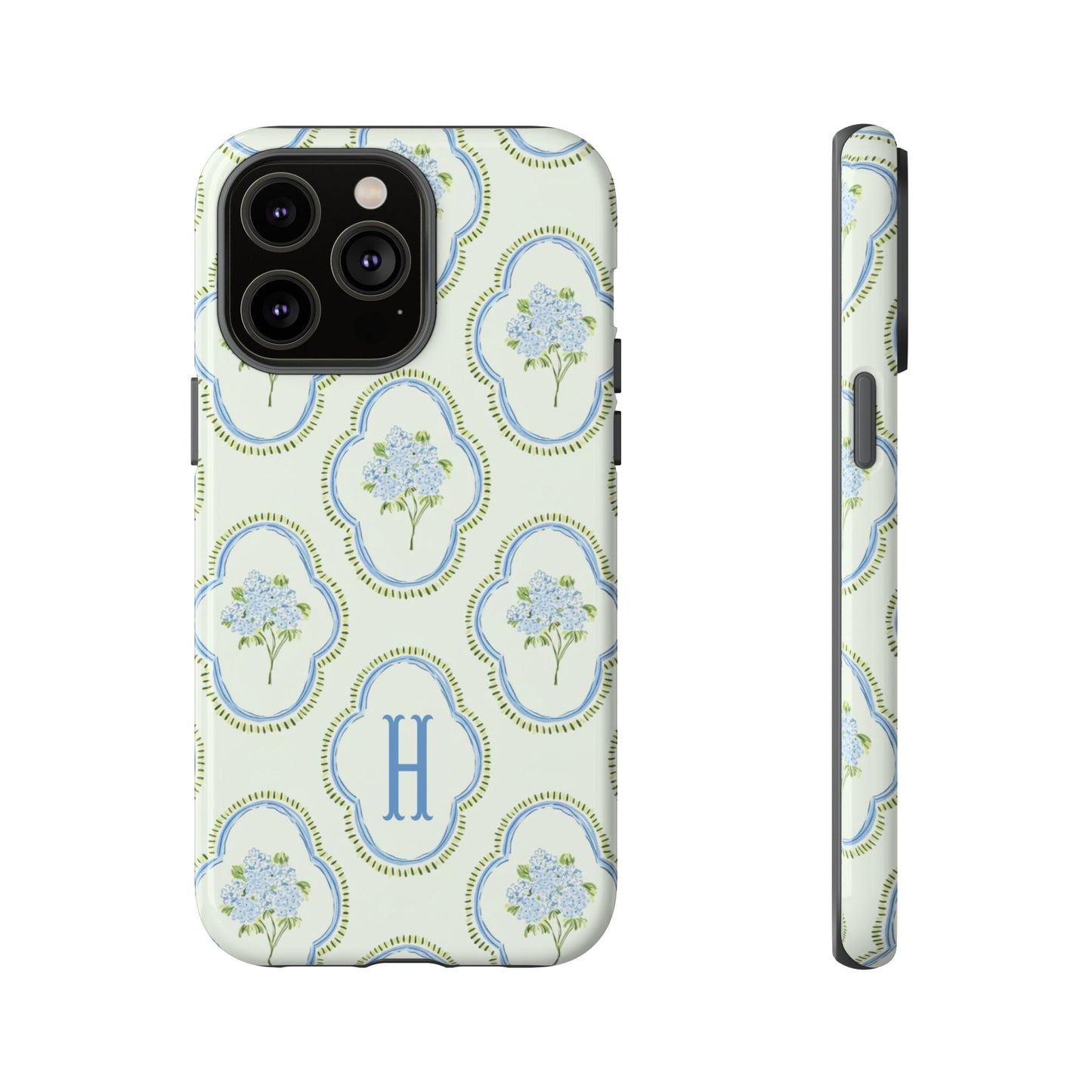 Hydrangea Preppy Monogram Phone Case Personalized