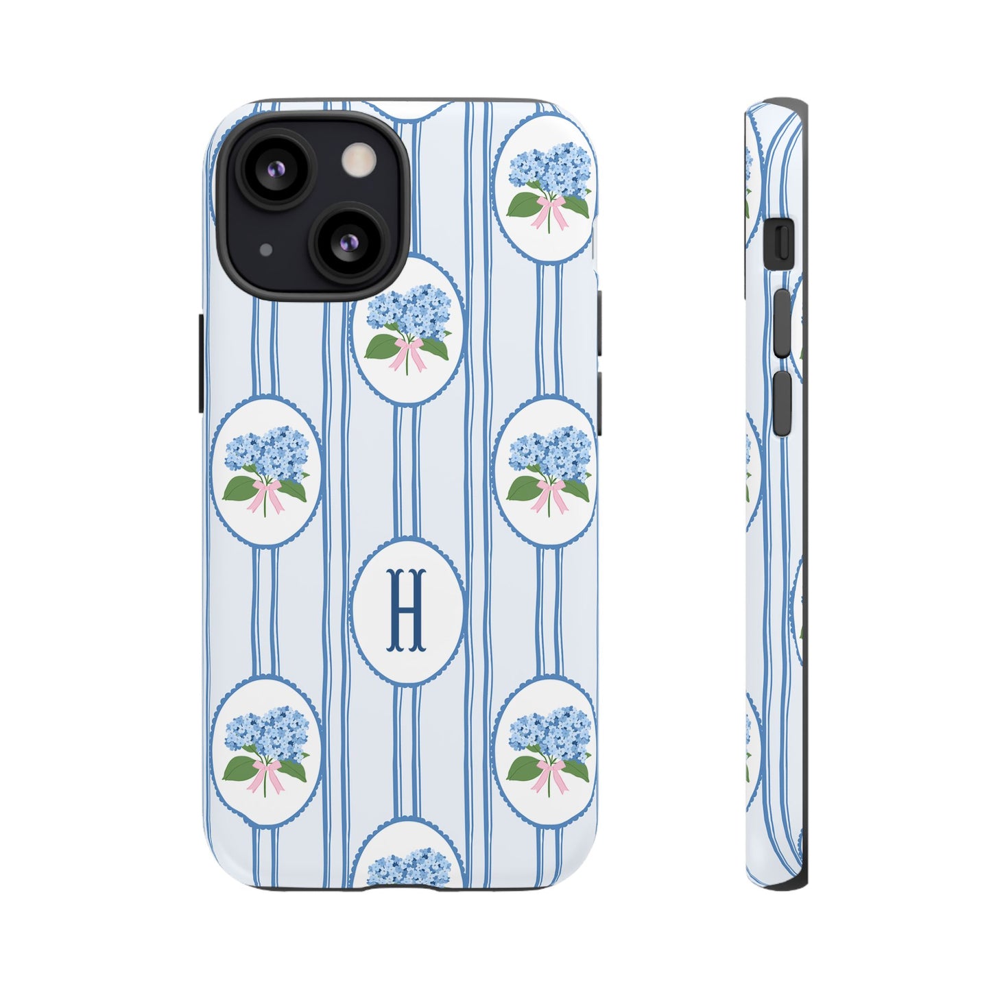 Blue Hydrangea Personalized Preppy Phone Case