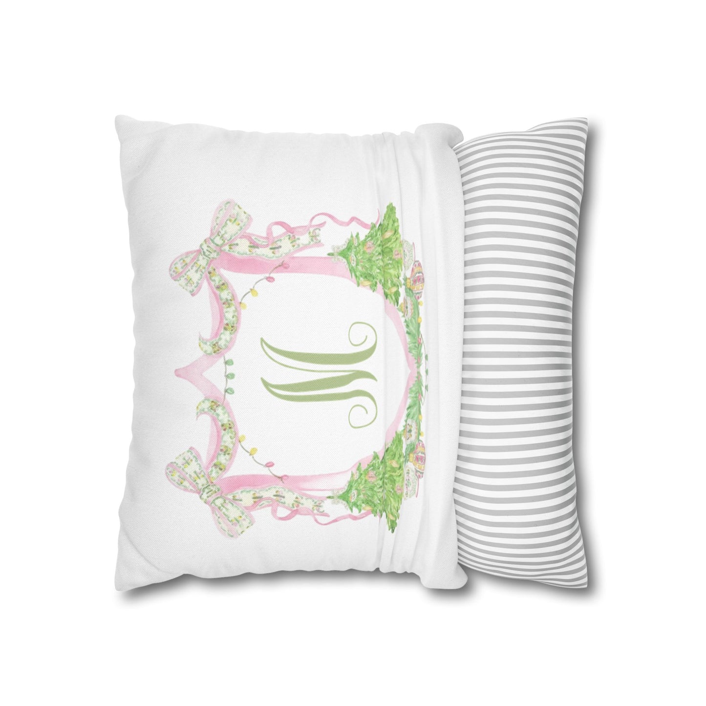 Floral Monogram M Pillowcase, Pillow Cover