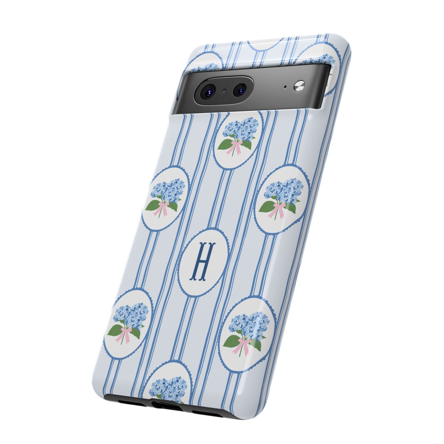 Blue Hydrangea Personalized Preppy Phone Case
