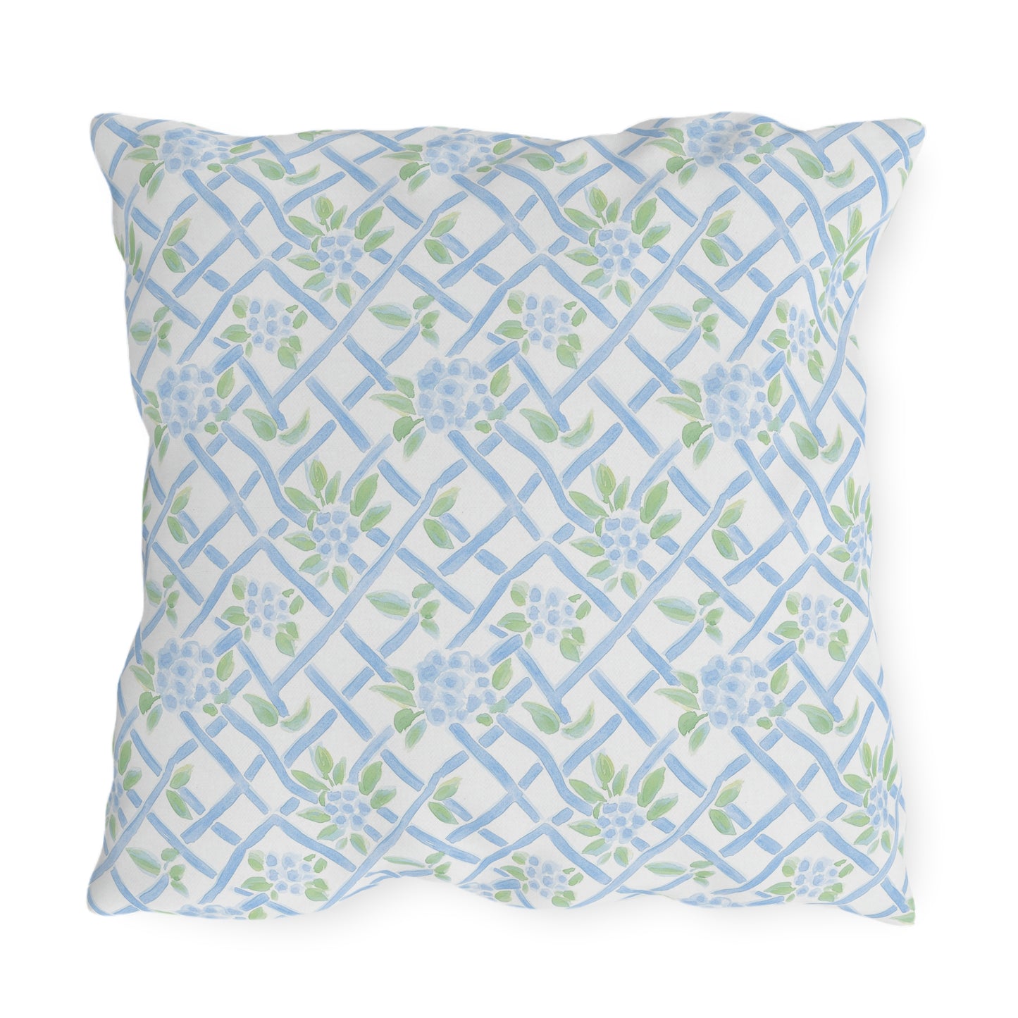 Hydrangea Outdoor Pillow Blue Floral Outdoor Pillow