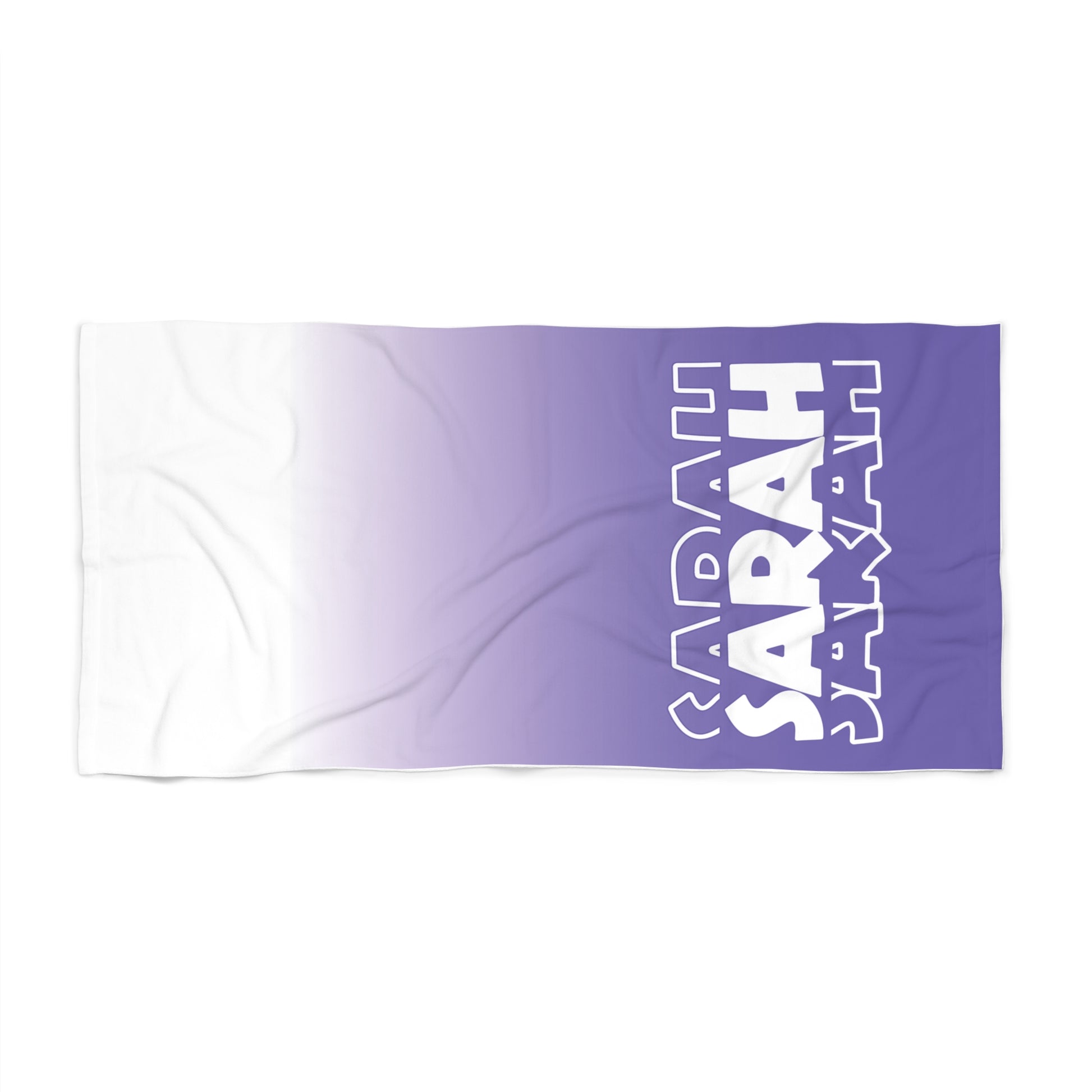 Personalized Purple Ombre Beach Towel 