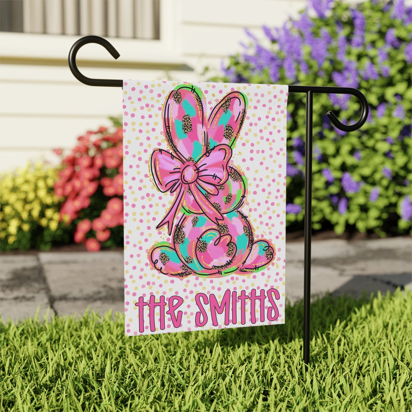 Personalized Easter Bunny Garden Flag