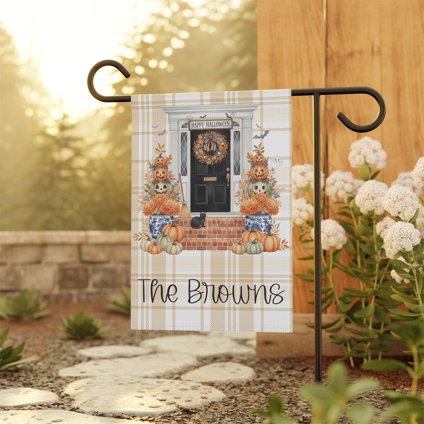 Personalized Autumn Doorway Garden Flag | House Banner