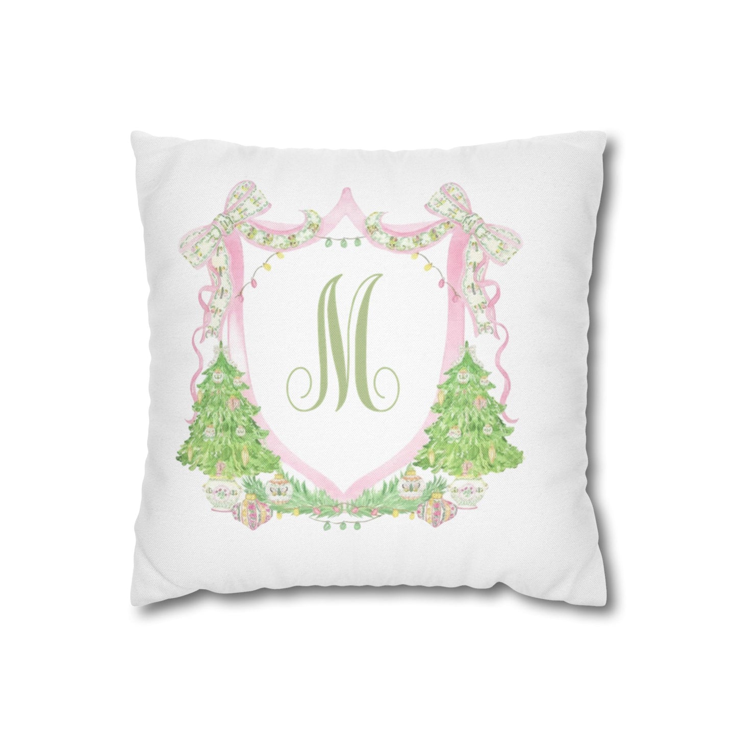 Floral Monogram M Pillowcase, Pillow Cover