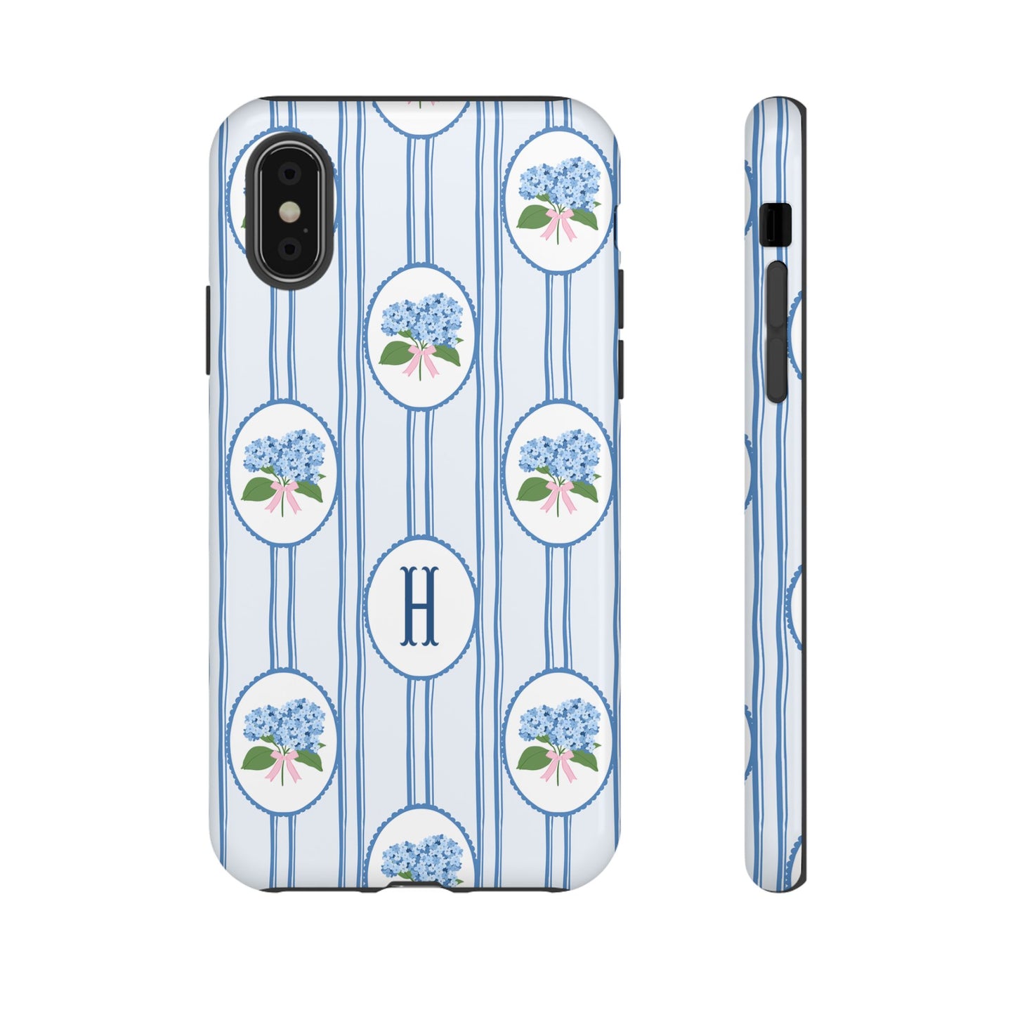 Blue Hydrangea Personalized Preppy Phone Case