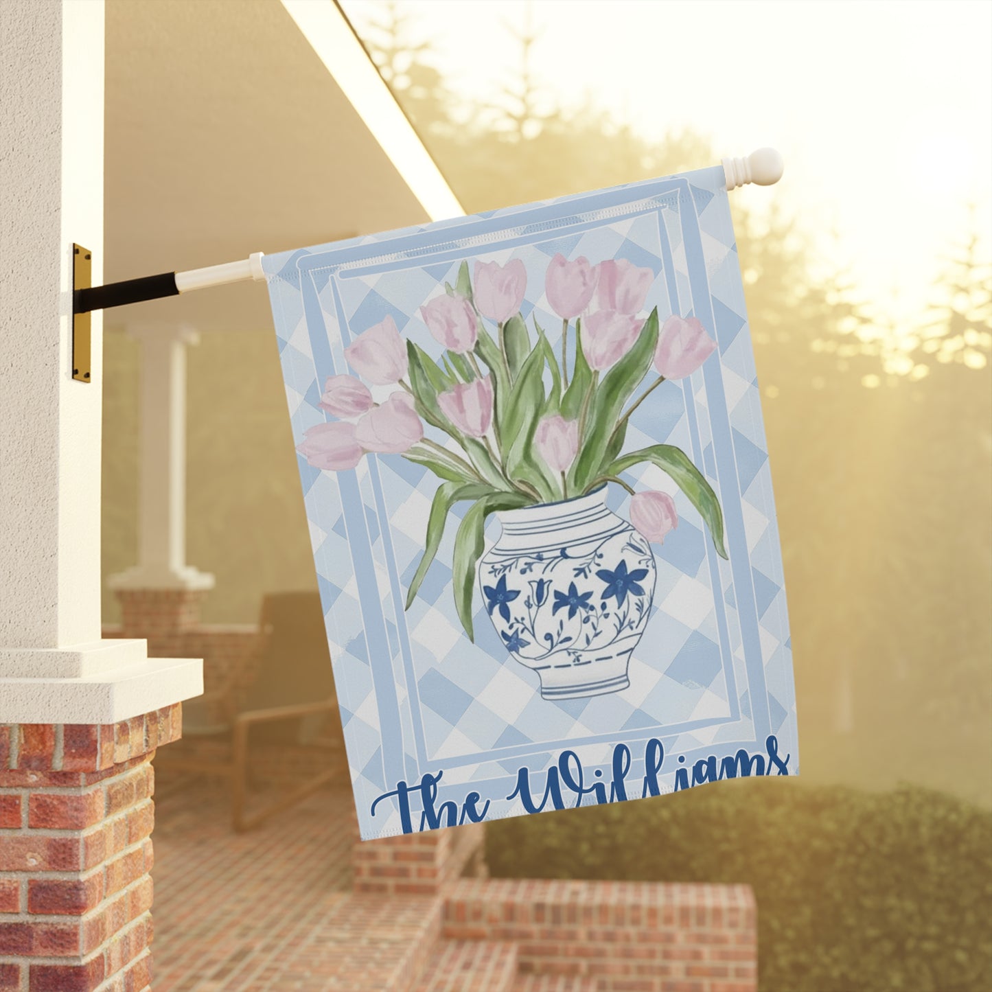 Pink Tulip Vase Garden Flag
