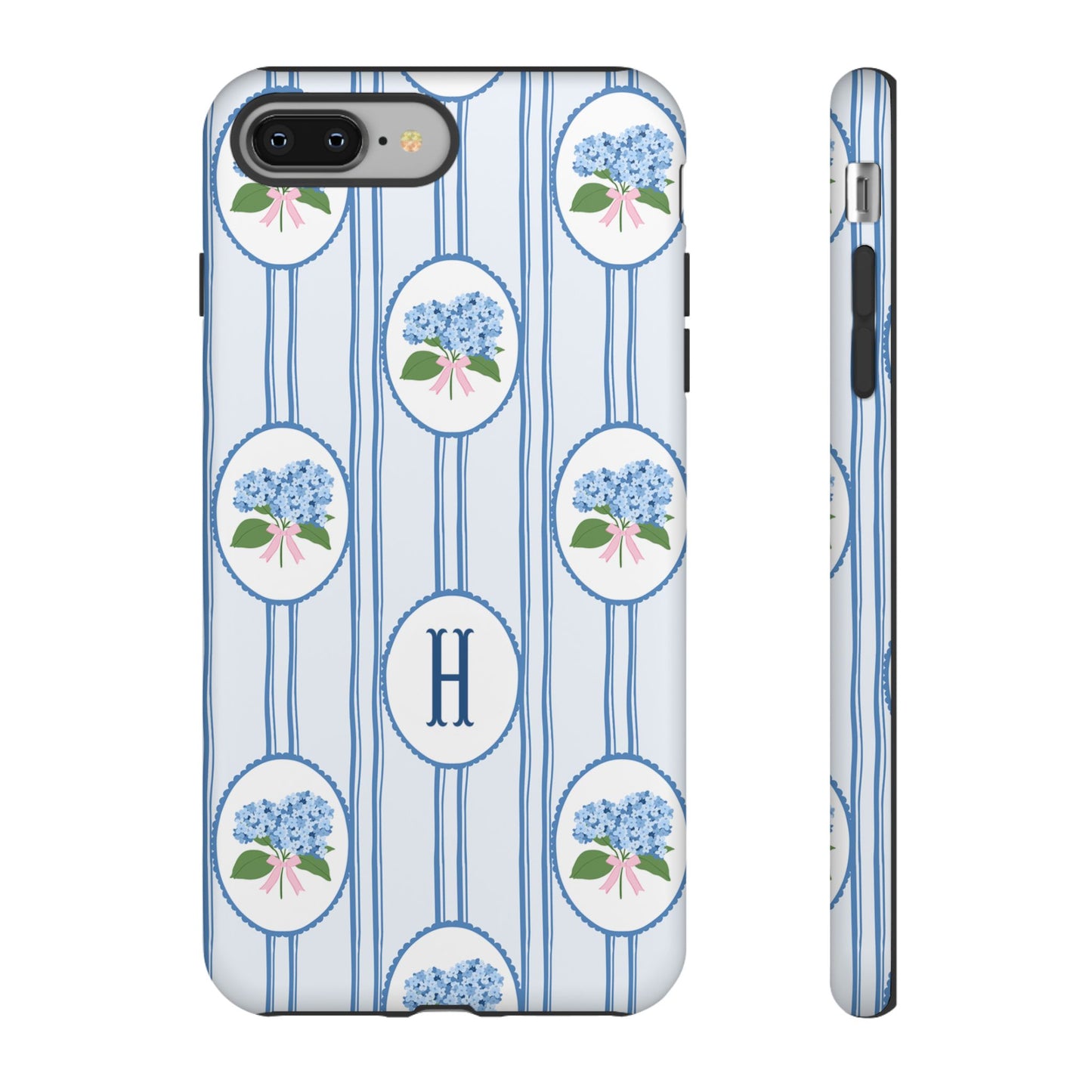 Blue Hydrangea Personalized Preppy Phone Case
