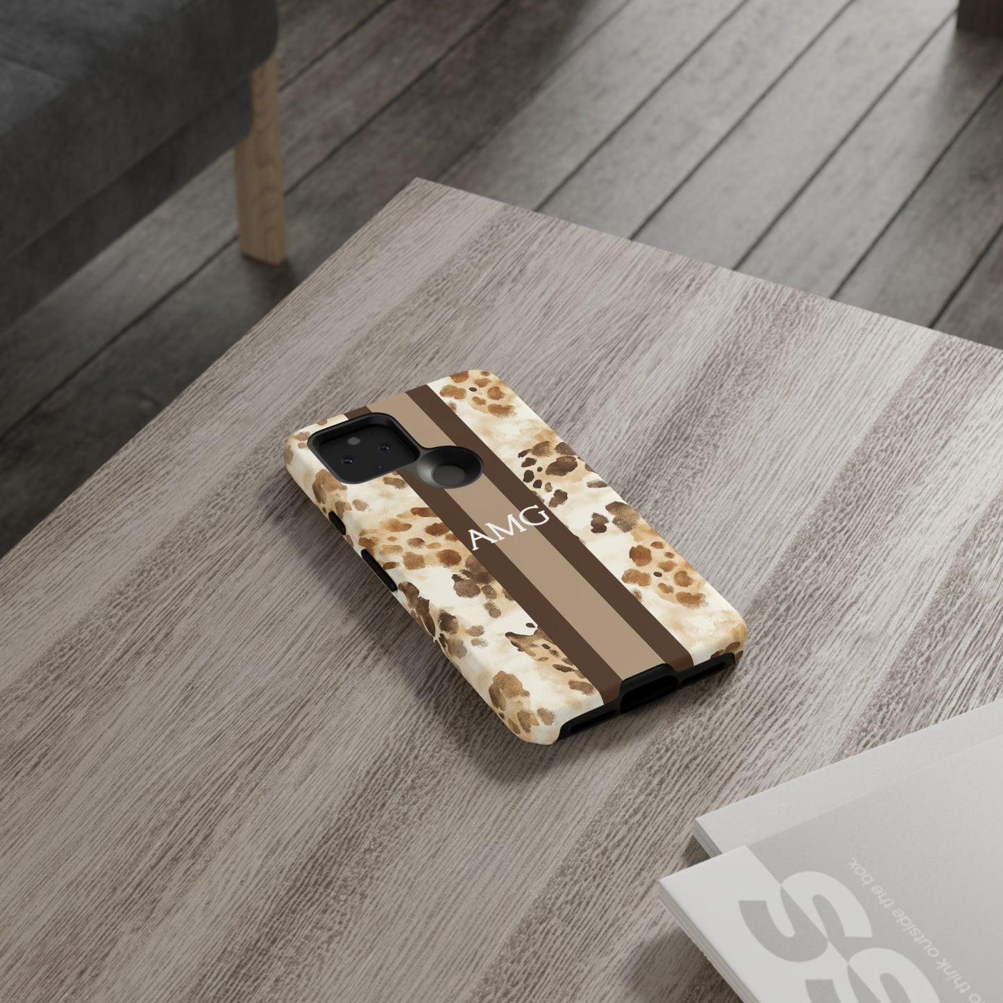 Giraffe Print Monogram Phone Case