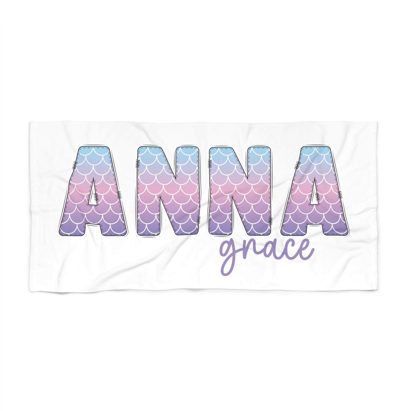 Personalized Mermaid Name Beach Towel