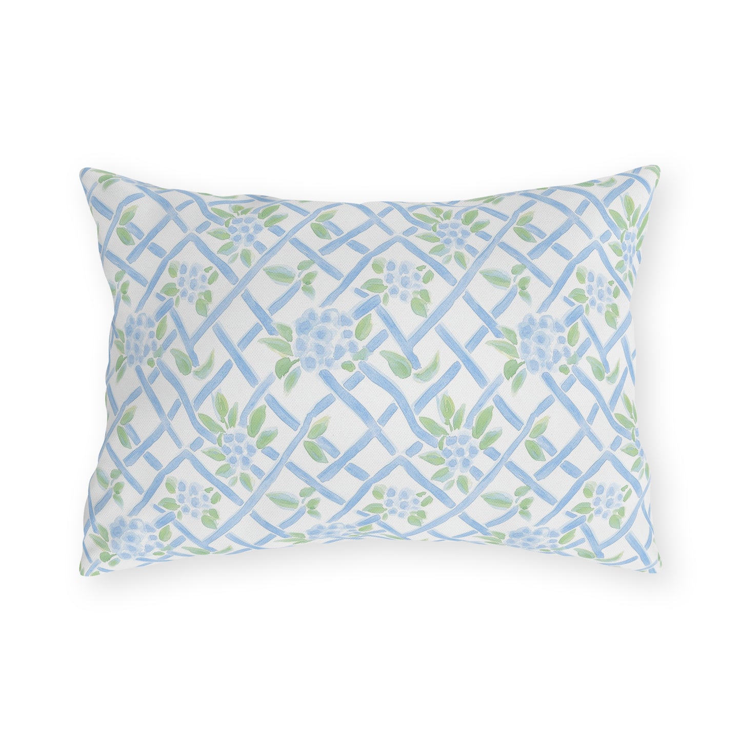 Hydrangea Outdoor Pillow Blue Floral Outdoor Pillow