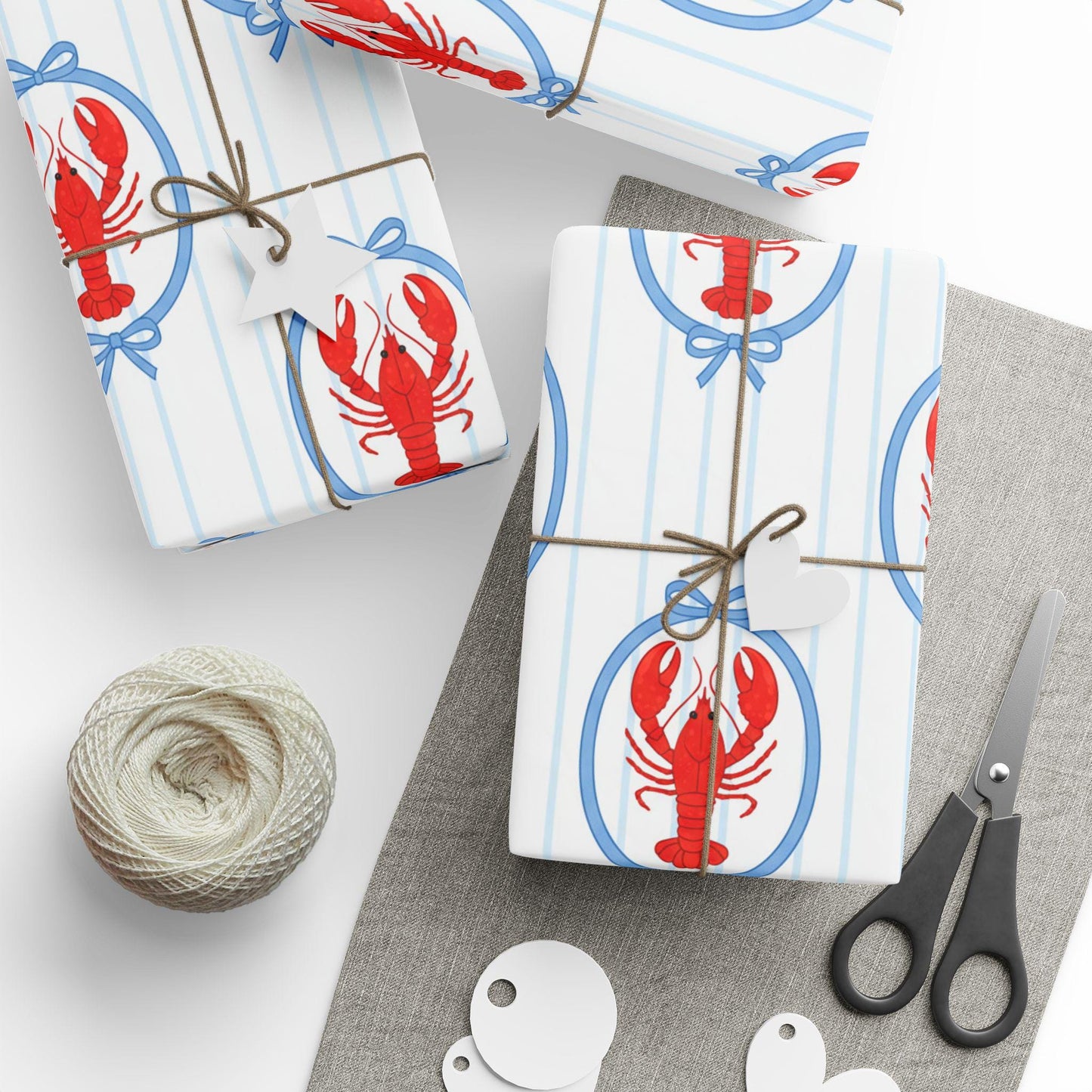 Lobster Gift Wrap Nautical Coastal Wrapping Paper