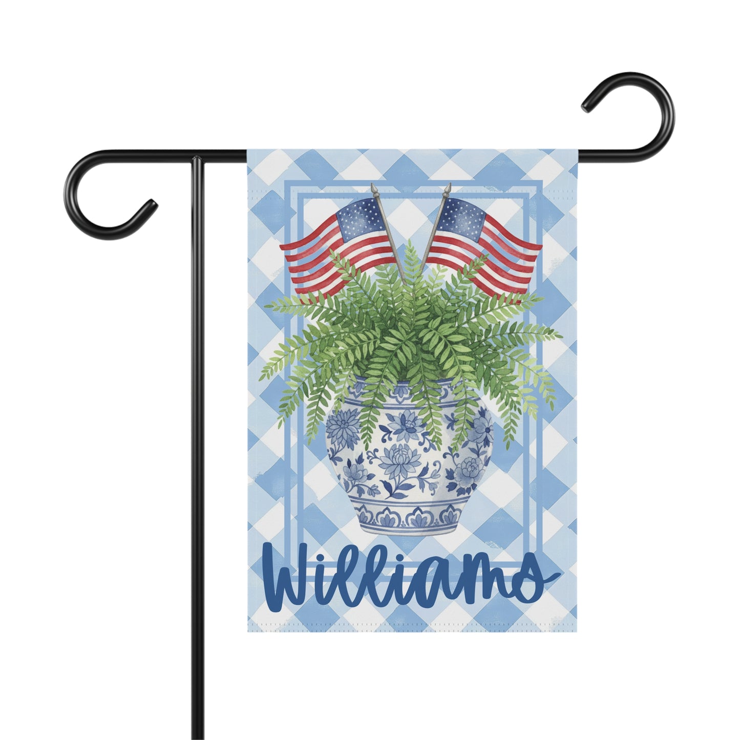 Patriotic Chinoiserie Garden Flag Personalized
