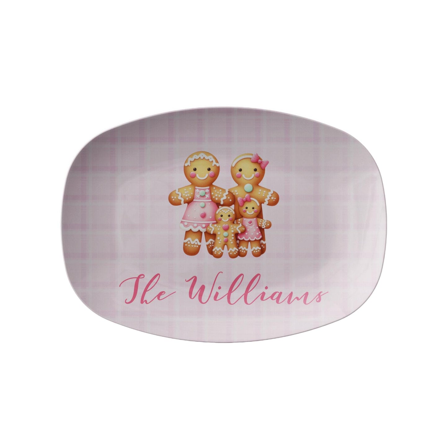 Personalized Gingerbread Family Christmas Platter