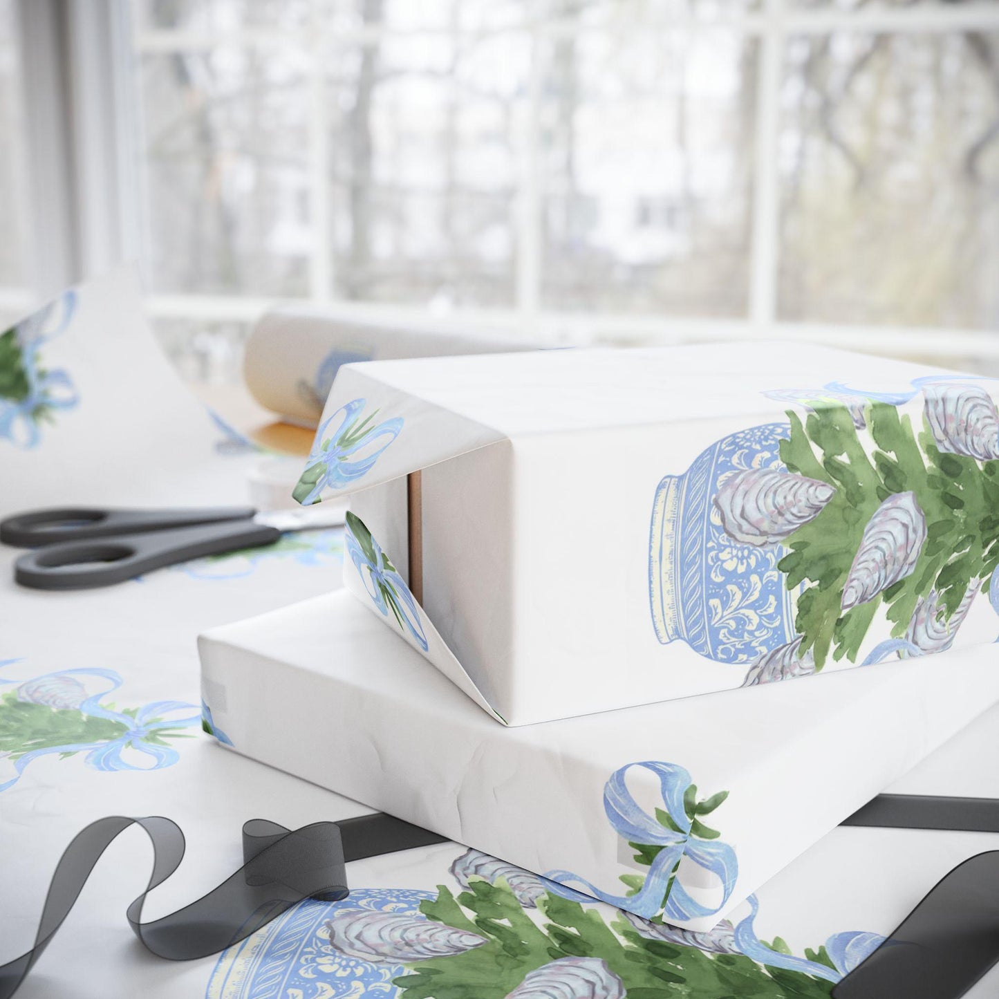 Oyster Shell Christmas Wrapping Paper