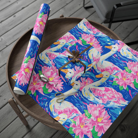 Preppy Swan Wrapping Paper