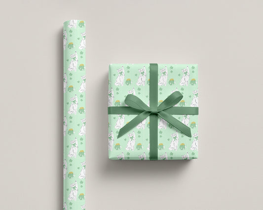 St. Patricks Day Cat Gift Wrap