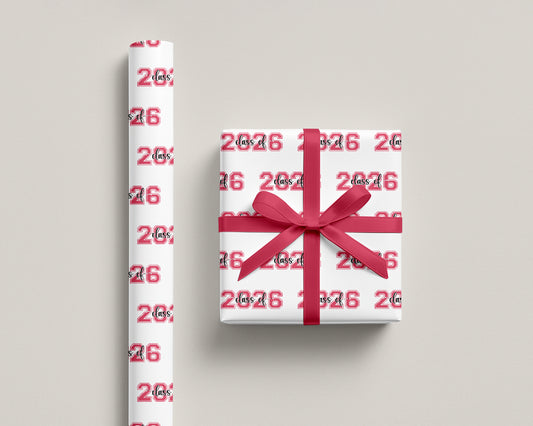 Class of 2026 Graduation Wrapping Paper Pink