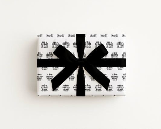 Graduation Class of 2026 Wrapping Paper  She Believed She Could So She Did