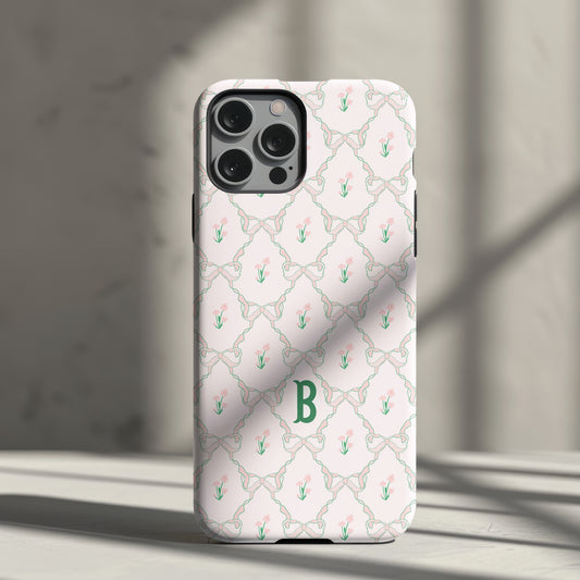 Coquette Bow Phone Case with Initial