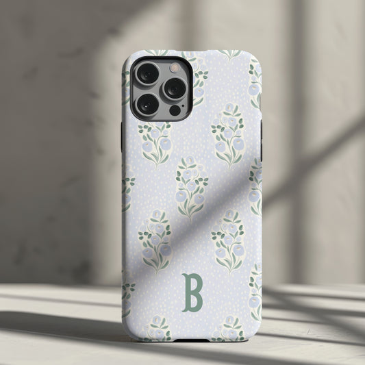 Personalized Grandmillennial Floral Phone Case with Initial