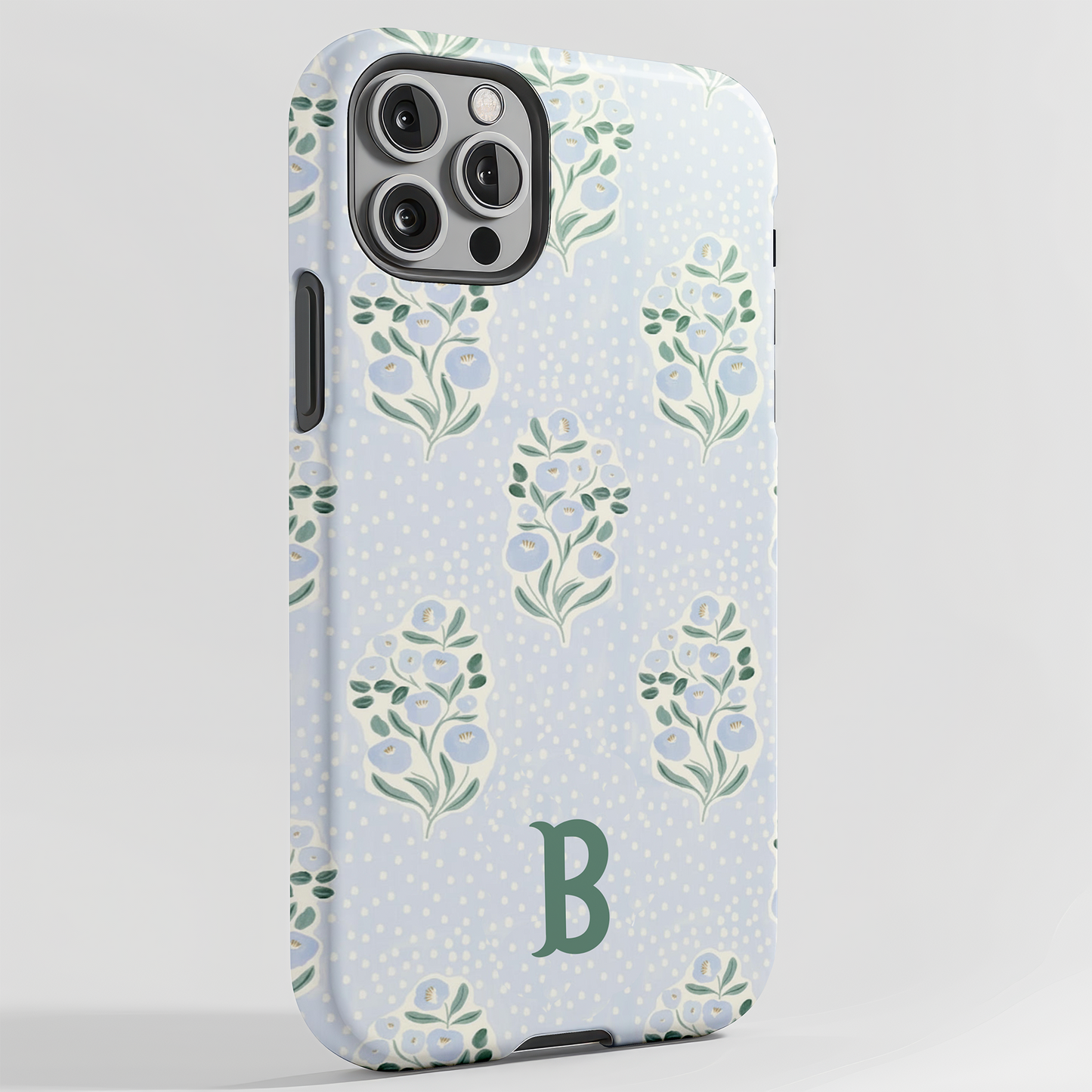 Personalized Grandmillennial Floral Phone Case with Initial